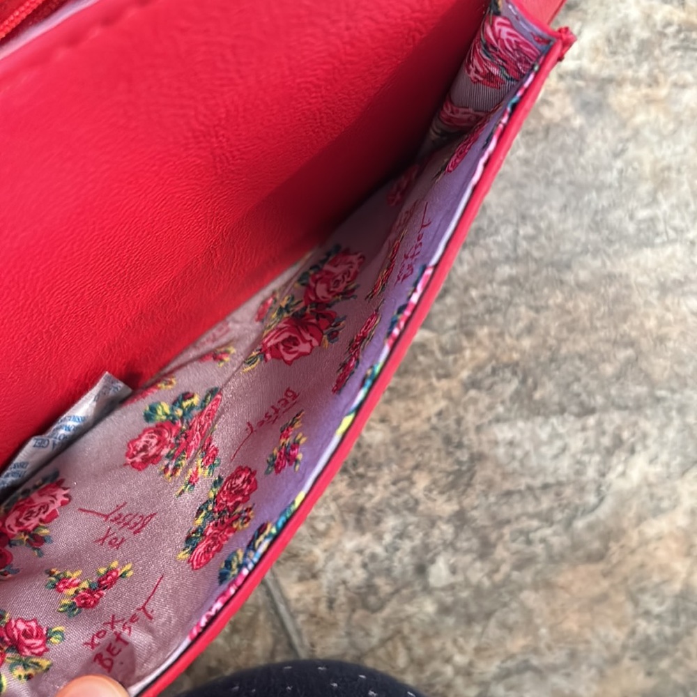 Betsy Johnson Red Animal Print Bow Satchel - Picture 7 of 14
